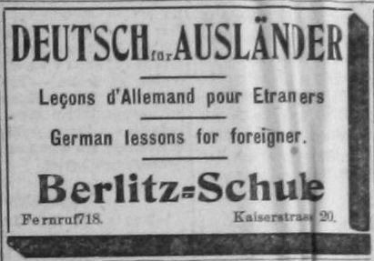 Anzeige im Bonner General-Anzeiger vom 23. Juli 1914