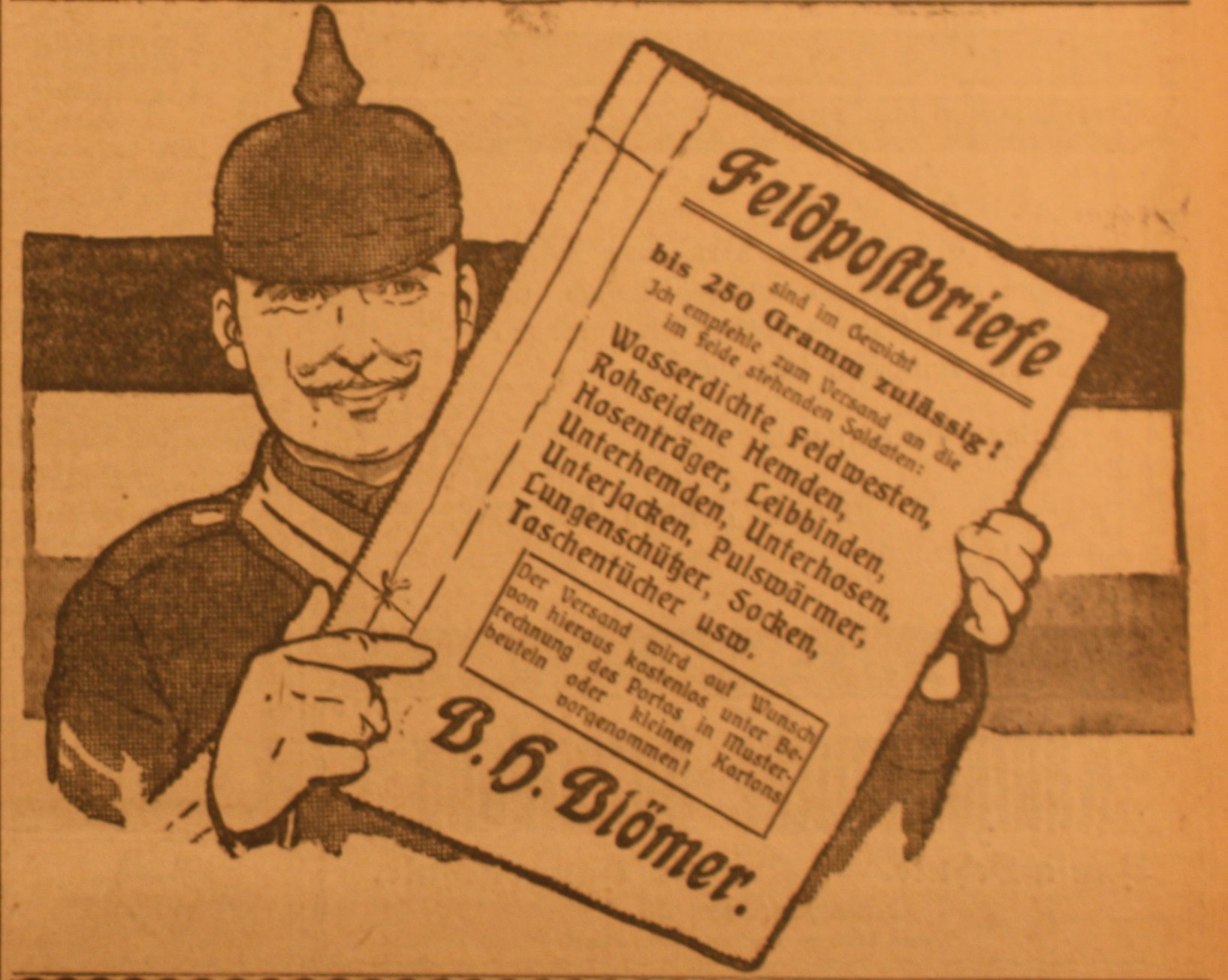 Anzeige im General-Anzeiger vom 26. August 1914