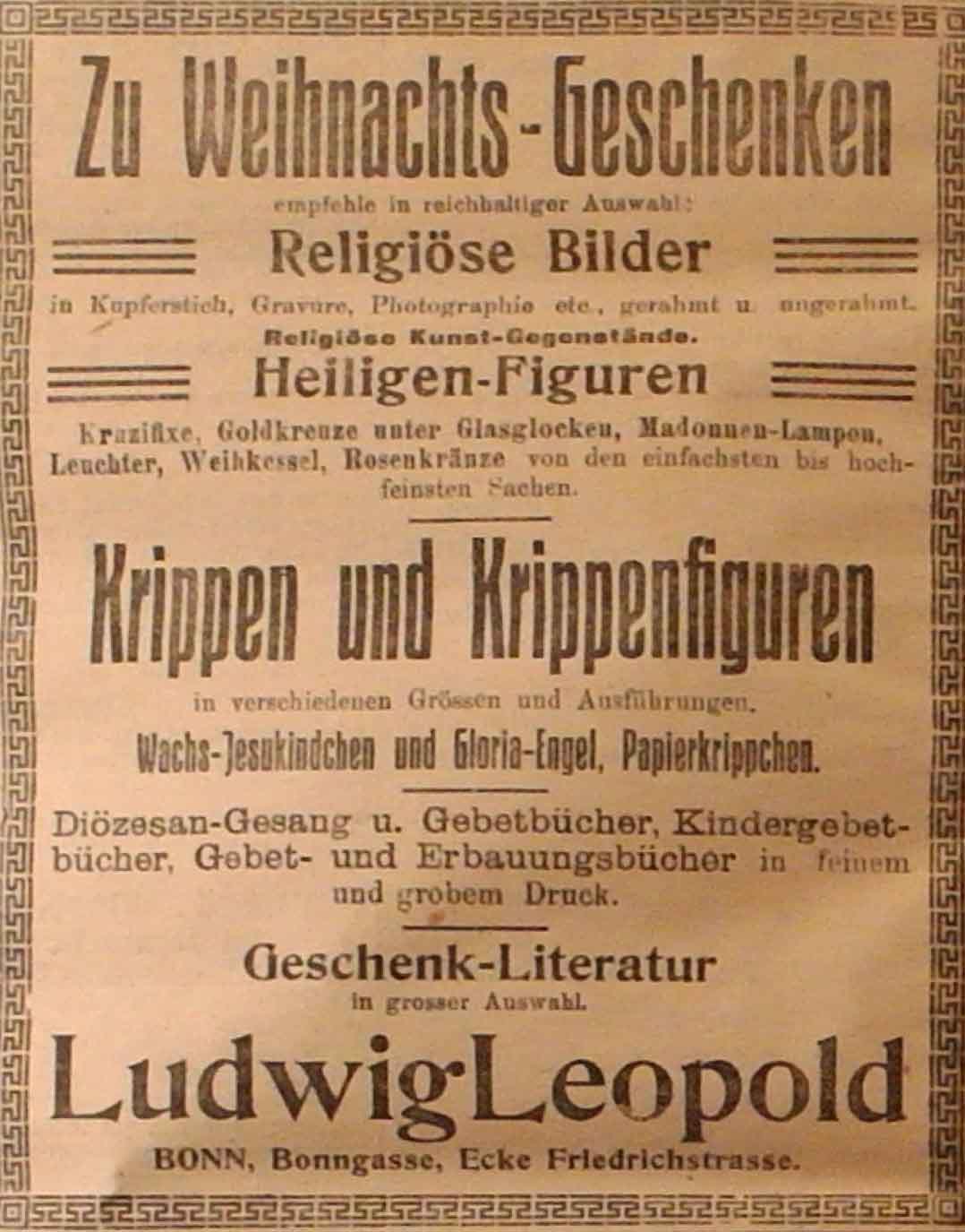 Anzeige in der Deutschen Reichszeitung vom 18. Dezember 1914