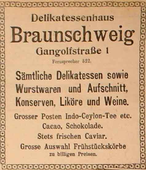 Anzeige in der Deutschen Reichs-Zeitung vom 22. Dezember 1914