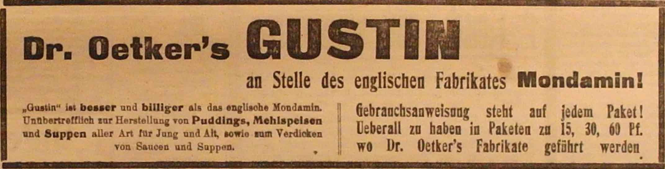 Anzeige im General-Anzeiger vom 6. November 1914