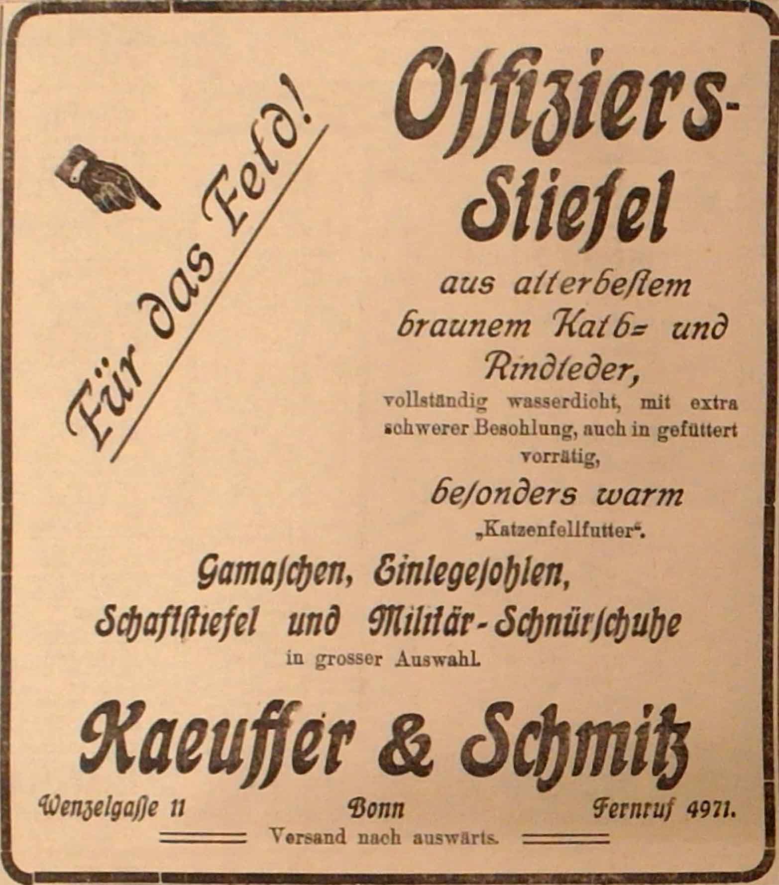 Anzeige im General-Anzeiger vom 27. November 1914