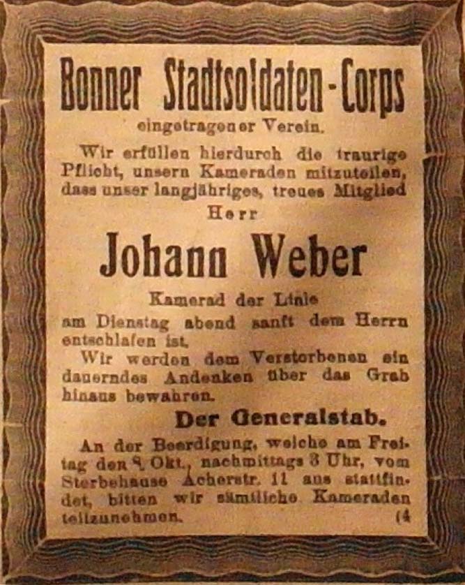 Anzeige im General-Anzeiger vom 8. Oktober 1914