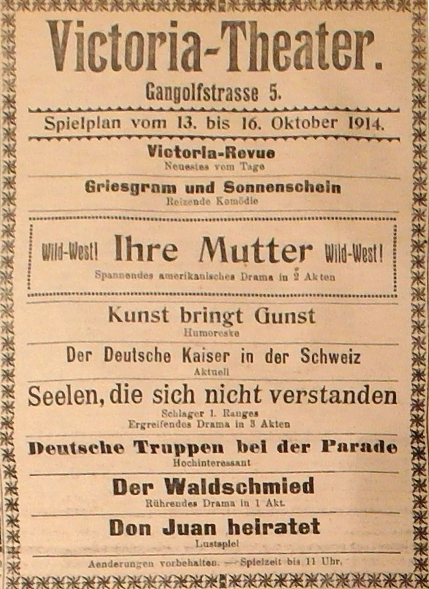 Anzeige in der Deutschen Reichs-Zeitung vom 16. Oktober 1914