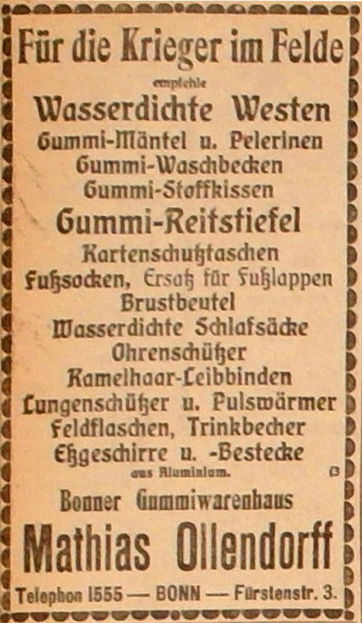 Anzeige im General-Anzeiger vom 16. Oktober 1914