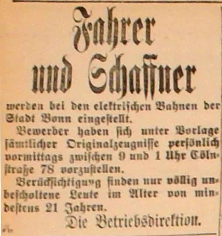 Anzeige in der Deutschen Reichs-Zeitung vom 29. Oktober 1914
