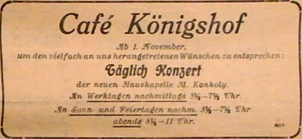 Anzeige in der Deutschen Reichs-Zeitung vom 30. Oktober 1914