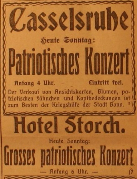 Anzeigen im General-Anzeiger vom 27. September 1914