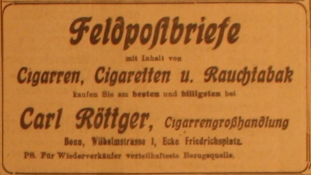Anzeige im General-Anzeiger vom 30. September 1914
