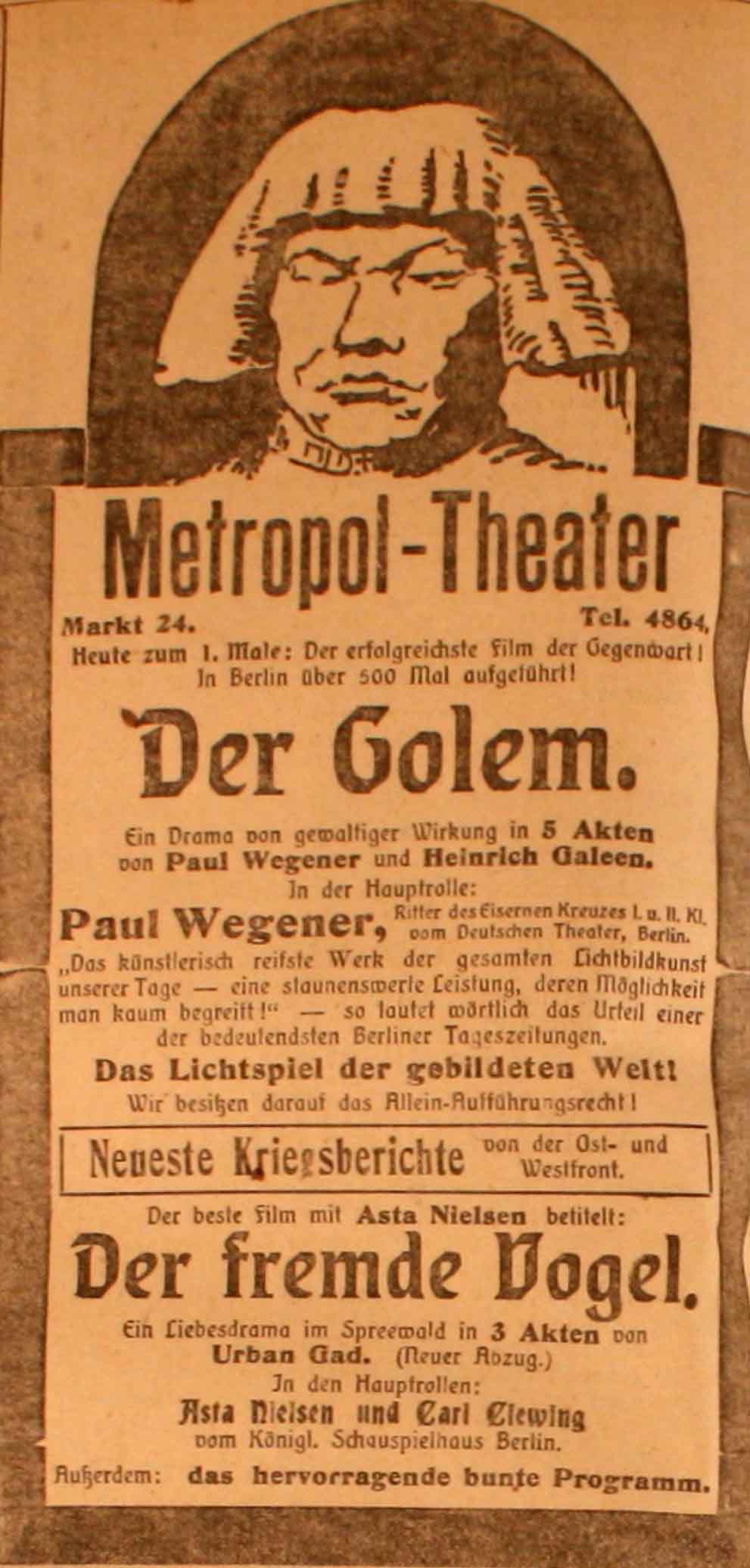 Anzeige im General-Anzeiger vom 20. April 1915