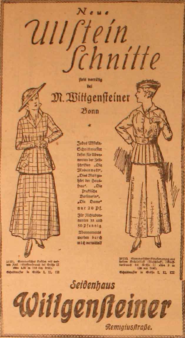 Anzeige in der Deutschen Reichs-Zeitung vom 24. April 1915