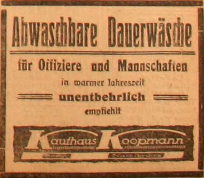 Anzeige im General-Anzeiger vom 30. April 1915