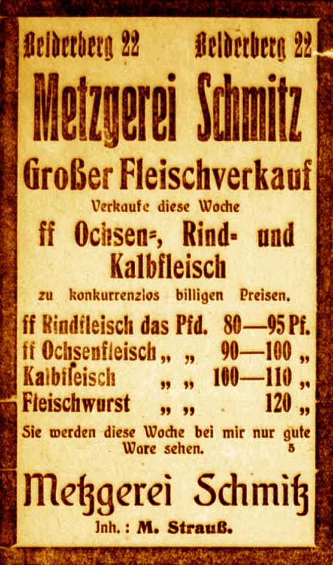 Anzeige im General-Anzeiger vom 27. August 1915