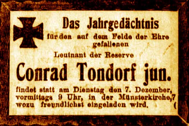 Anzeige im General-Anzeiger vom 5. Dezember 1915