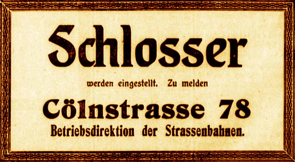 Anzeige im General-Anzeiger vom 9. Dezember 1915