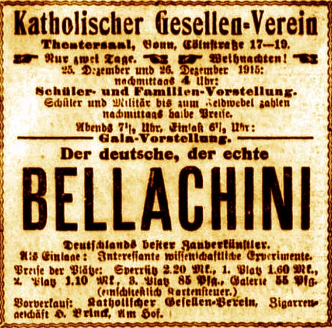Anzeige im General-Anzeiger vom 22. Dezember 1915