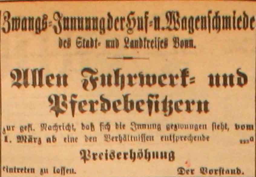 Anzeige in der Deutschen Reichs-Zeitung vom 24. Februar 1915