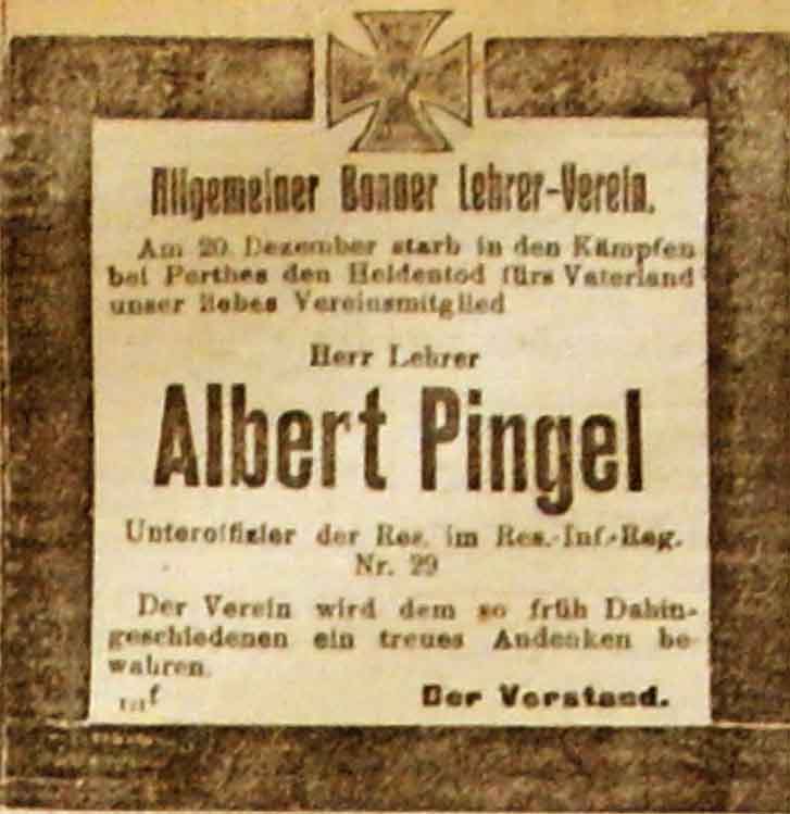 Anzeige in der Reichs-Zeitung vom 24. Januar 1915