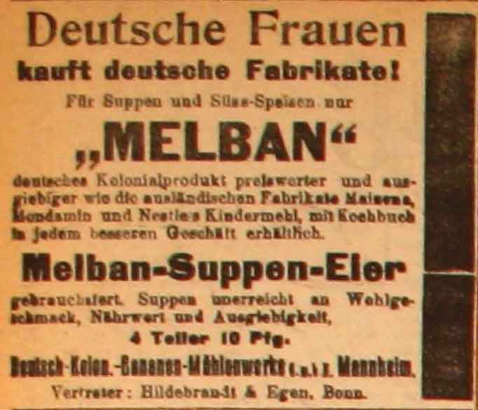 Anzeige in der Deutschen Reichs-Zeitung vom 28. März 1915