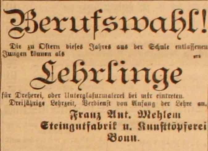 Anzeige in der Deutschen Reichs-Zeitung vom 29. März 1915