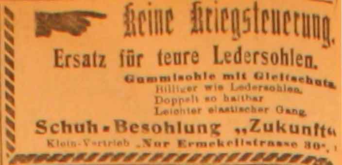 Anzeige im General-Anzeiger vom 30. März 1915