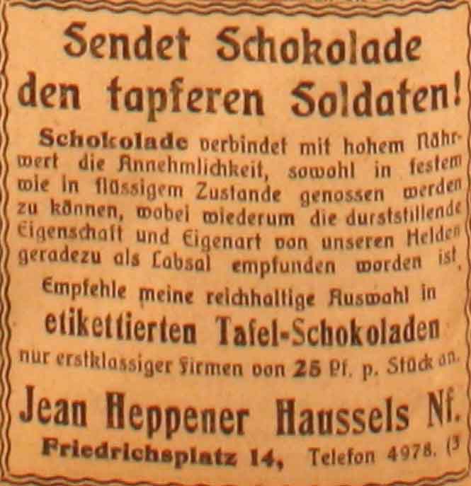Anzeige im General-Anzeiger vom 31. März 1915