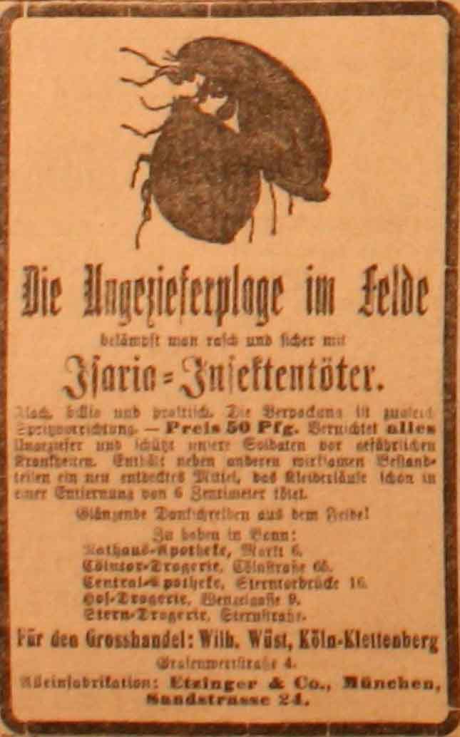 Anzeige im General-Anzeiger vom 2. Mai 1915