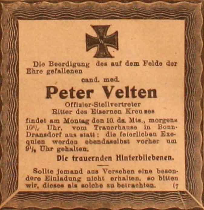 Anzeige im General-Anzeiger vom 9. Mai 1915
