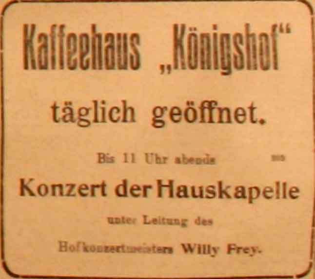 Anzeige in der Deutschen Reichs-Zeitung vom 31. Mai 1915