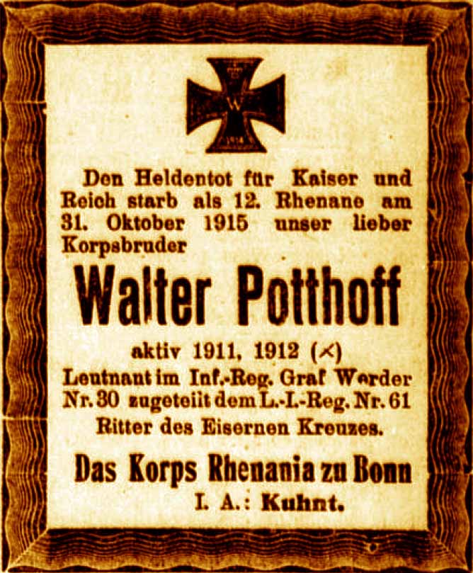 Anzeige im General-Anzeiger vom 10. November 1915