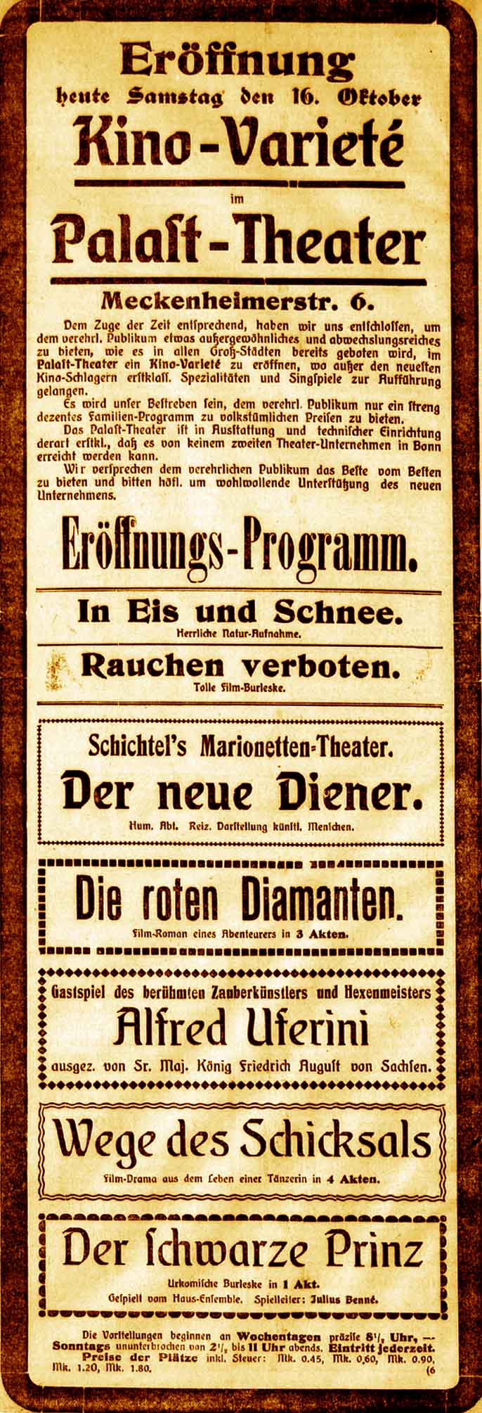 Anzeige im General-Anzeiger vom 16. Oktober 1915