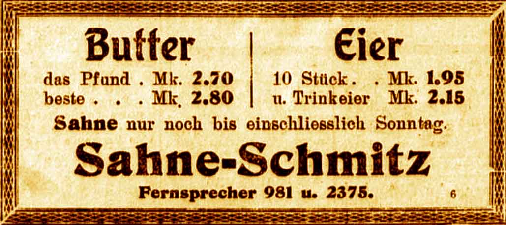 Anzeige im General-Anzeiger vom 23. Oktober 1915