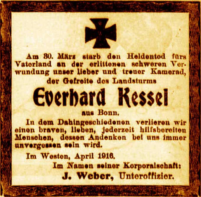 Anzeige im General-Anzeiger vom 20. April 1916