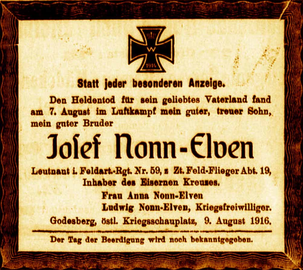 Anzeige im General-Anzeiger vom 10. August 1916