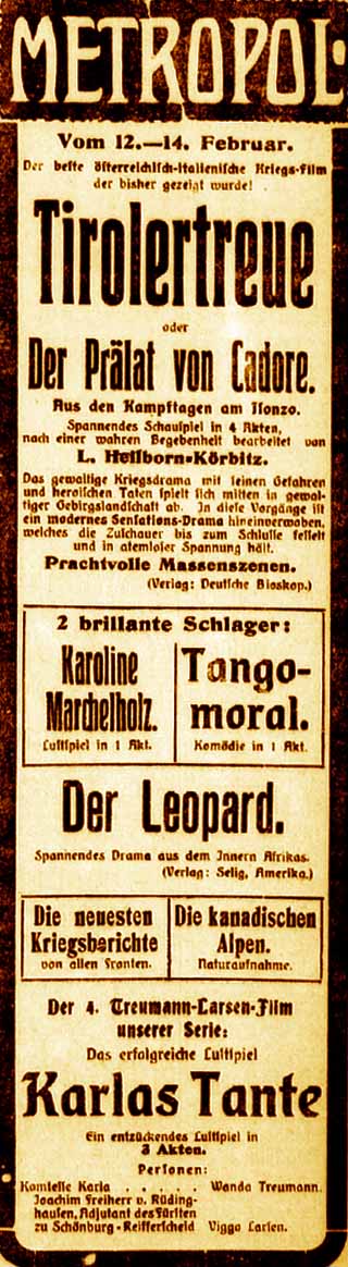 Anzeige im General-Anzeiger vom 12. Februar 1916