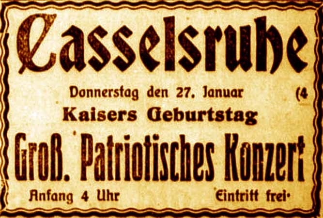 Anzeige im General-Anzeiger vom 26. Januar 1916