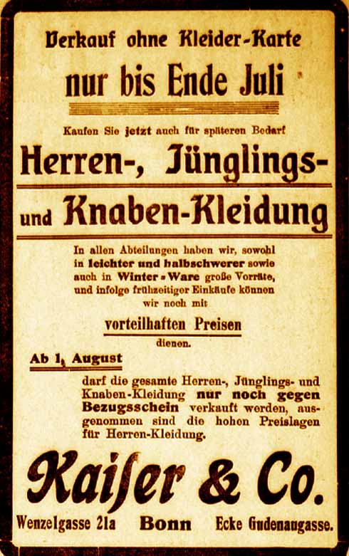 Anzeige im General-Anzeiger vom 22. Juli 1916