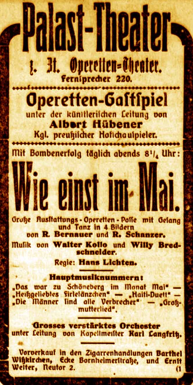 Anzeige im General-Anzeiger vom 19. Juni 1916