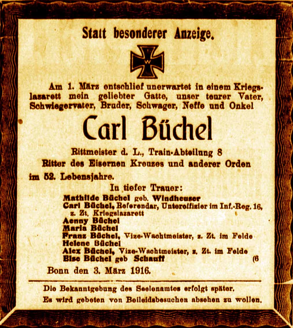 Anzeige im General-Anzeiger vom 4. März 1916