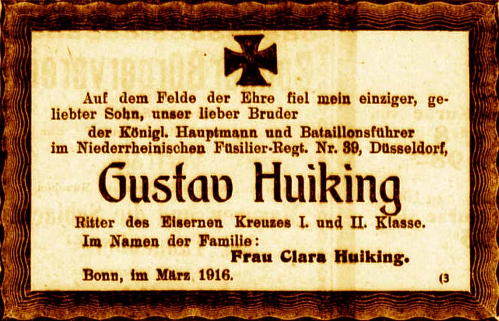 Anzeige im General-Anzeiger vom 15. März 1916