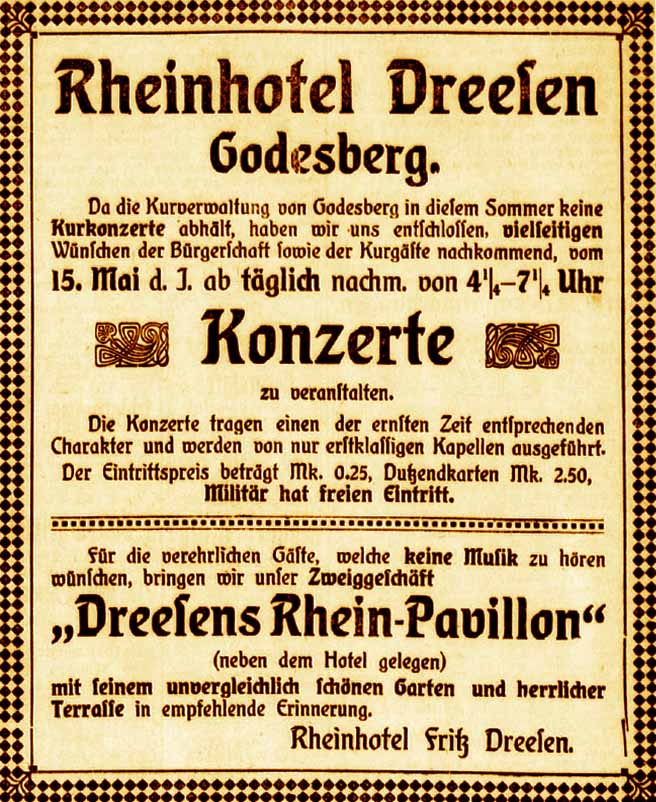 Anzeige im General-Anzeiger vom 15. Mai 1916