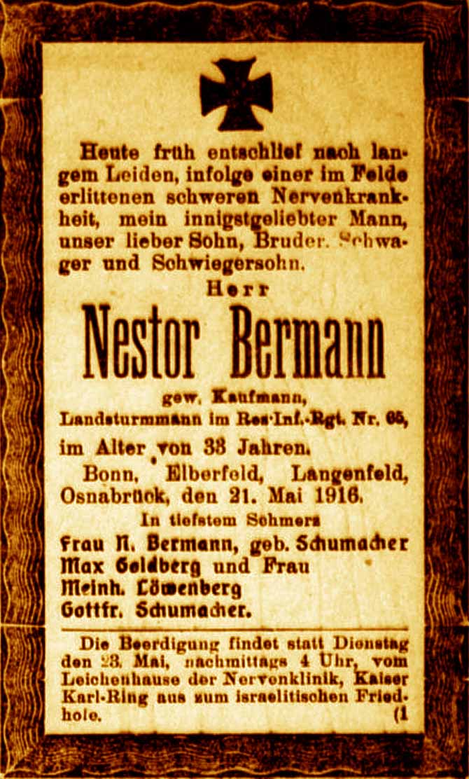 Anzeige im General-Anzeiger vom 22. Mai 1916