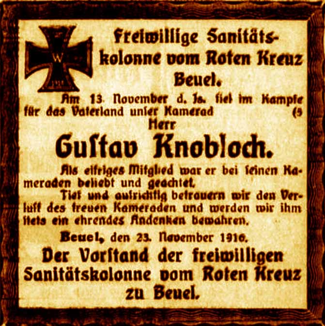 Anzeige im General-Anzeiger vom 24. November 1916
