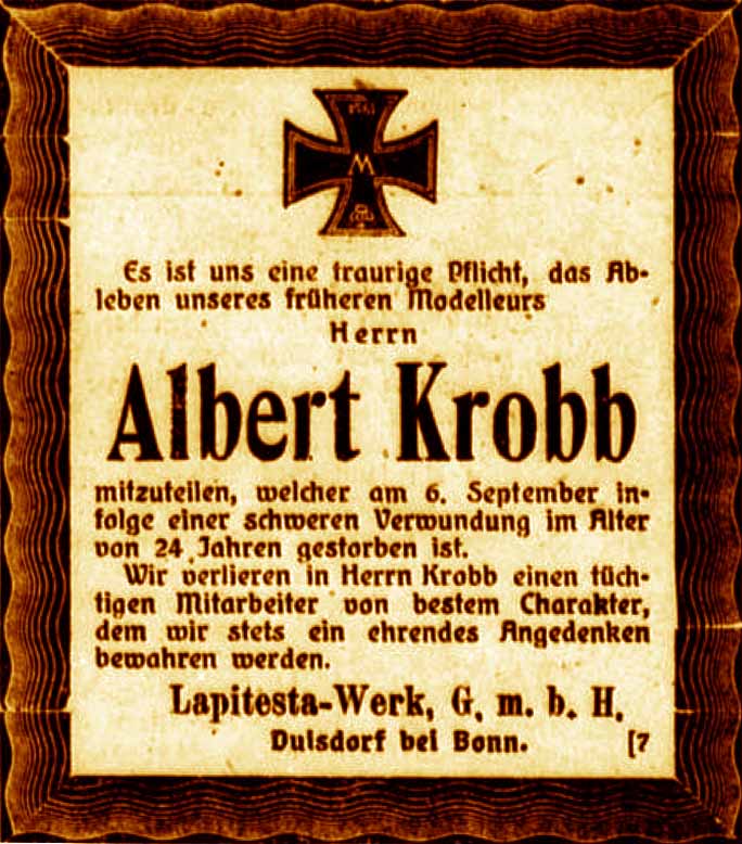 Anzeige im General-Anzeiger vom 24. September 1916