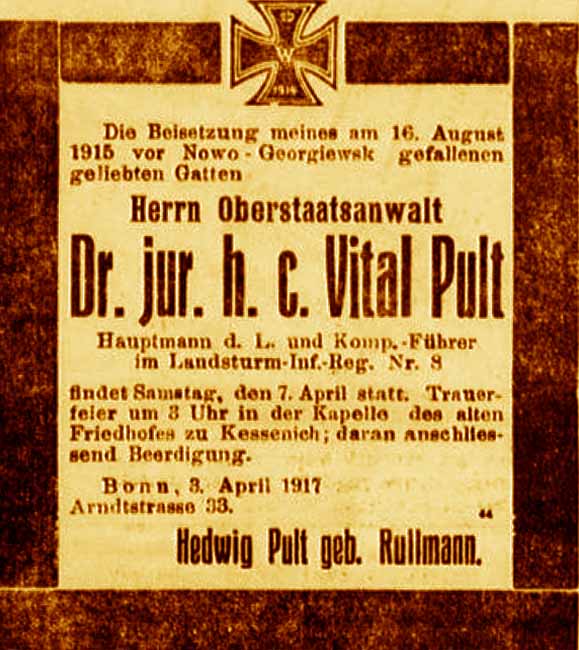 Anzeige in der Deutschen Reichs-Zeitung vom 5. April 1917