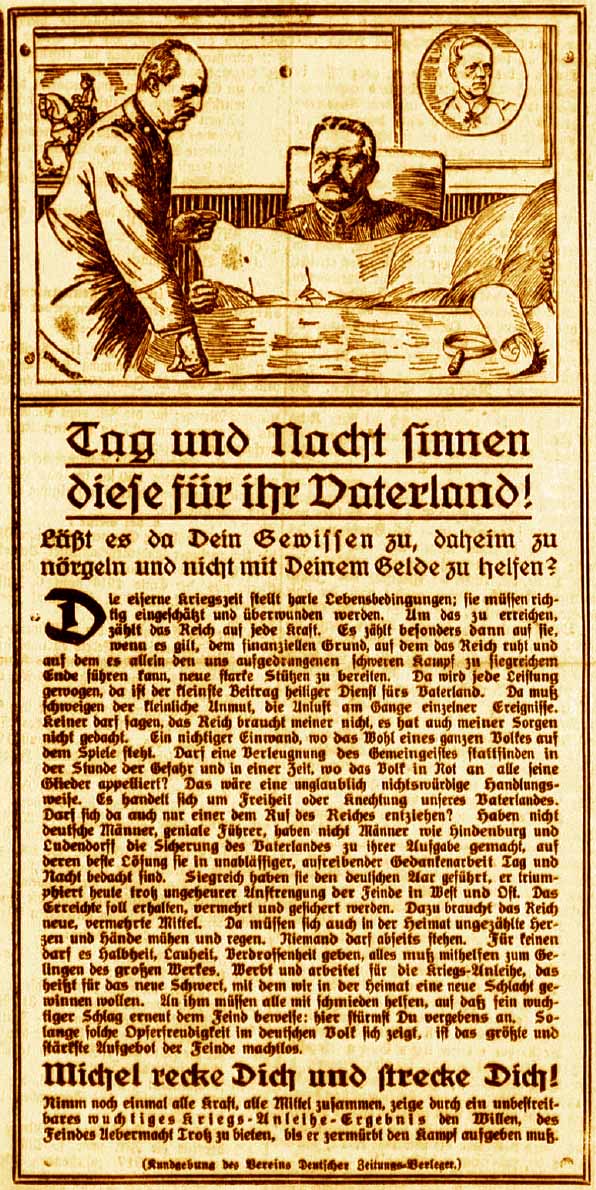 Kundgebung des Vereins Deutscher Zeitungs-Verleger im Volksmund vom 11. April 1917