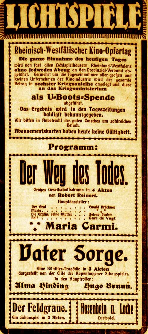 Anzeige im General-Anzeiger vom 12. April 1917