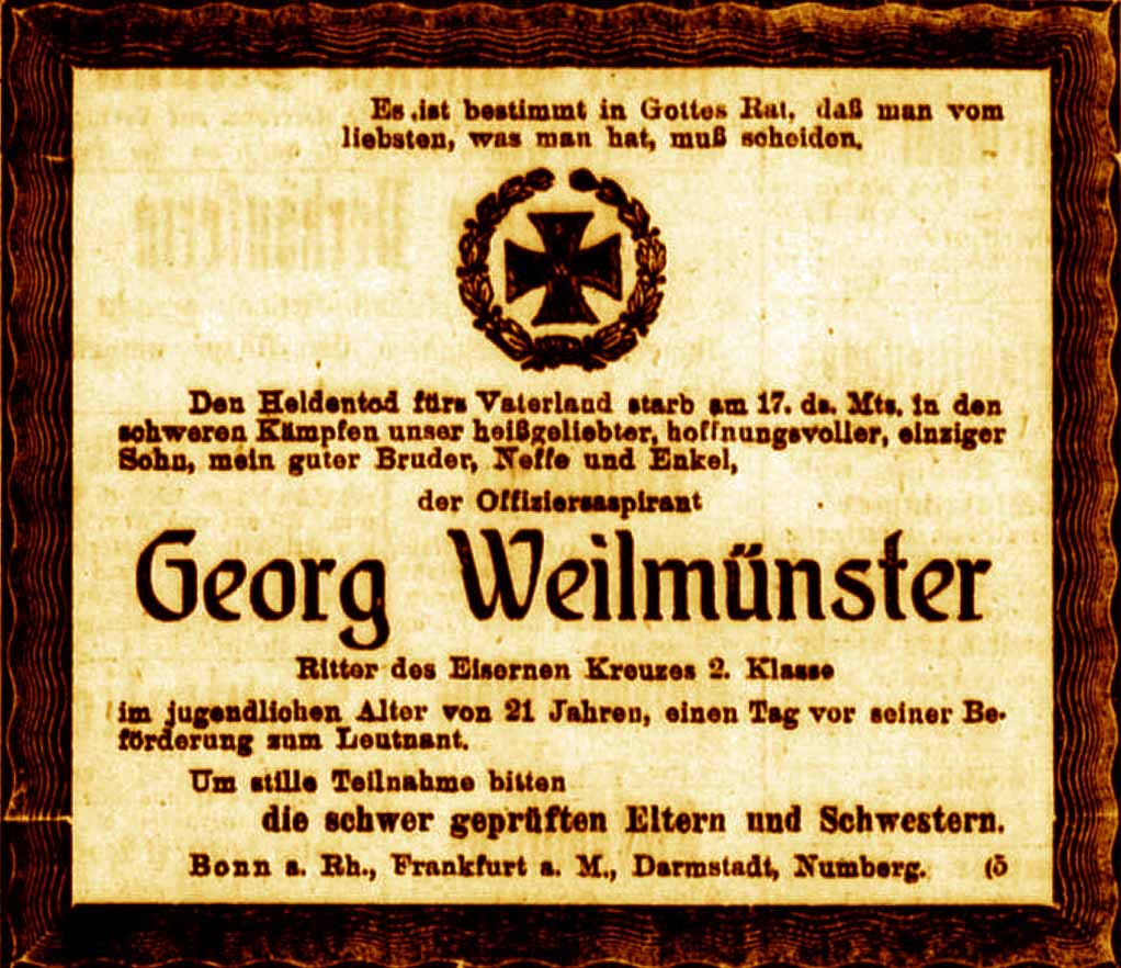 Anzeige im General-Anzeiger vom 27. April 1917