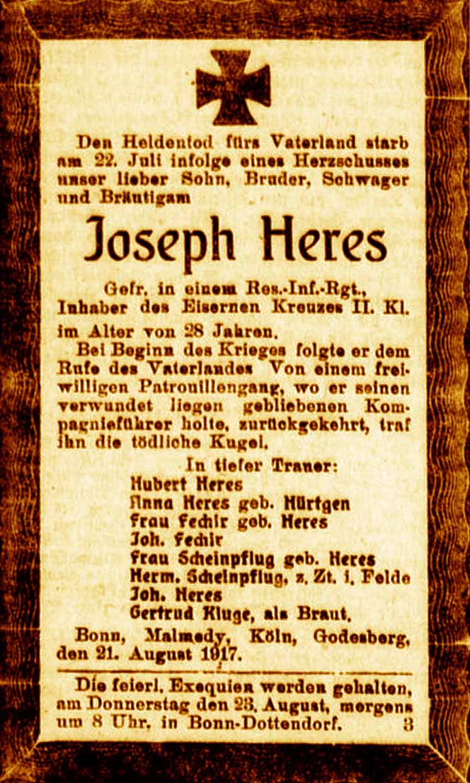 Anzeige im General-Anzeiger vom 22. August 1917
