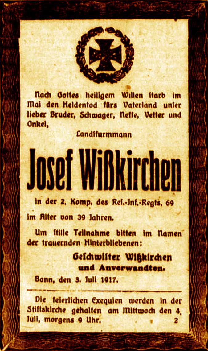 Anzeige im General-Anzeiger vom 3. Juli 1917